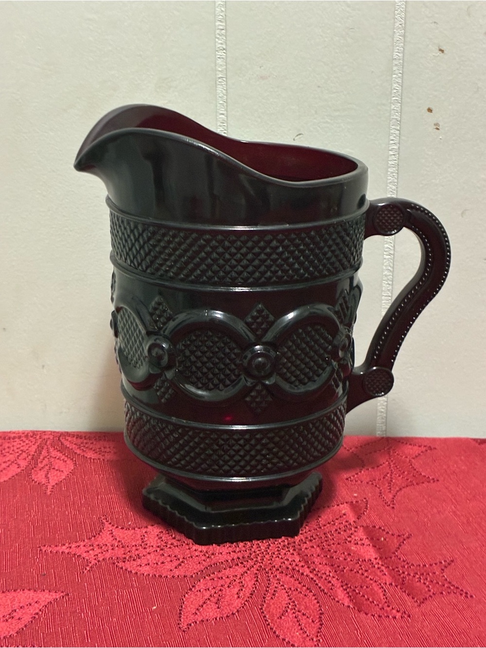 Avon Ruby Red Decorative Glass Pitcher